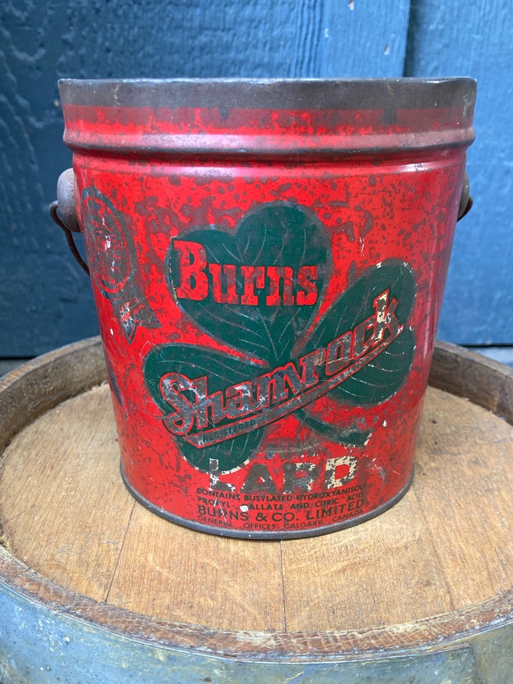 Shamrock Red Decorative Tin Can - Home Accent